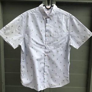 Great Aloha Club Shirt! Strips w Palms LARGE